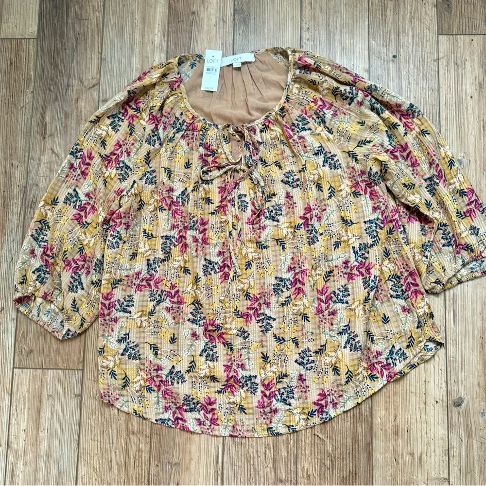 New-LOFT Multicolor Floral Blouse - Picture 1 of 5